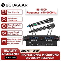 Leicozic 1000M Long Distance Wireless Microphone Professional Microfono Diversity Receiver Hand Mic Headset / Lavalier Mike