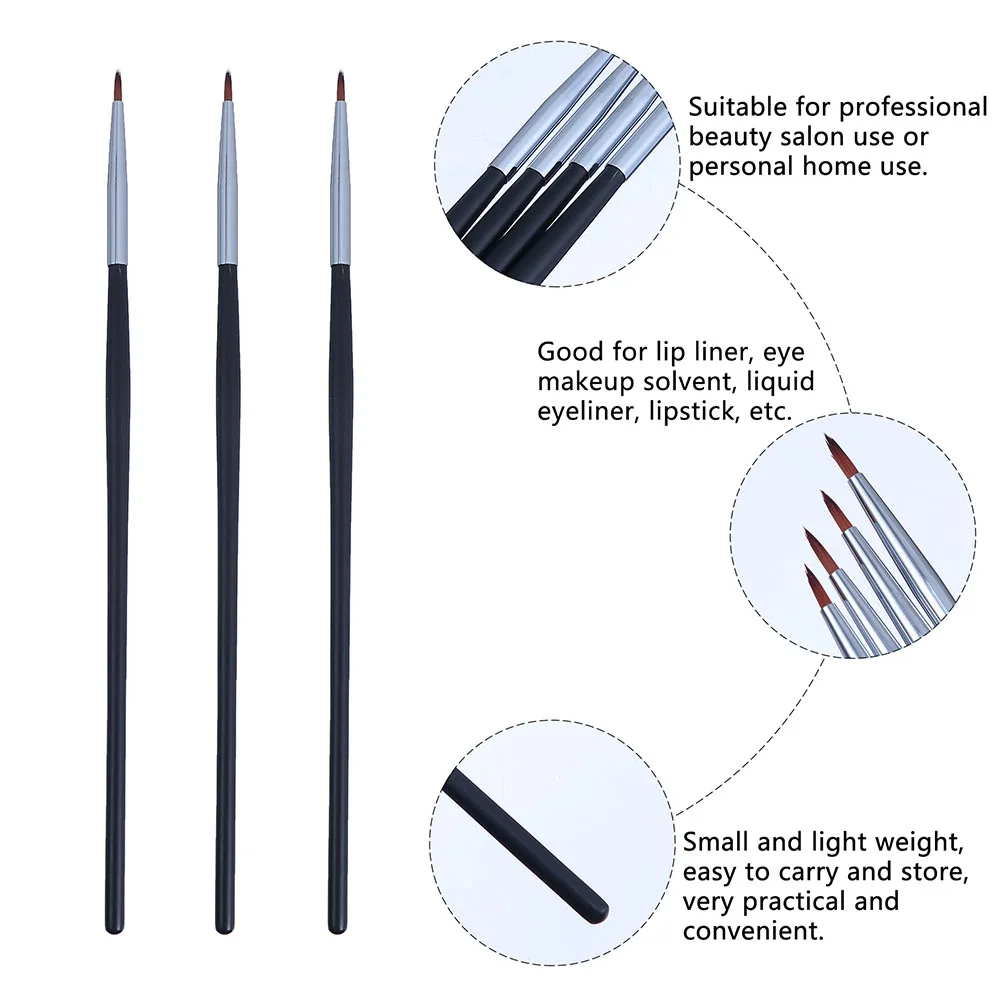 

5Pcs Eyeliner Brush Small Head Compact Lightweight Makeup Applicator for Eyeliner Lipstick Lip Mask Professional Salon Home Use