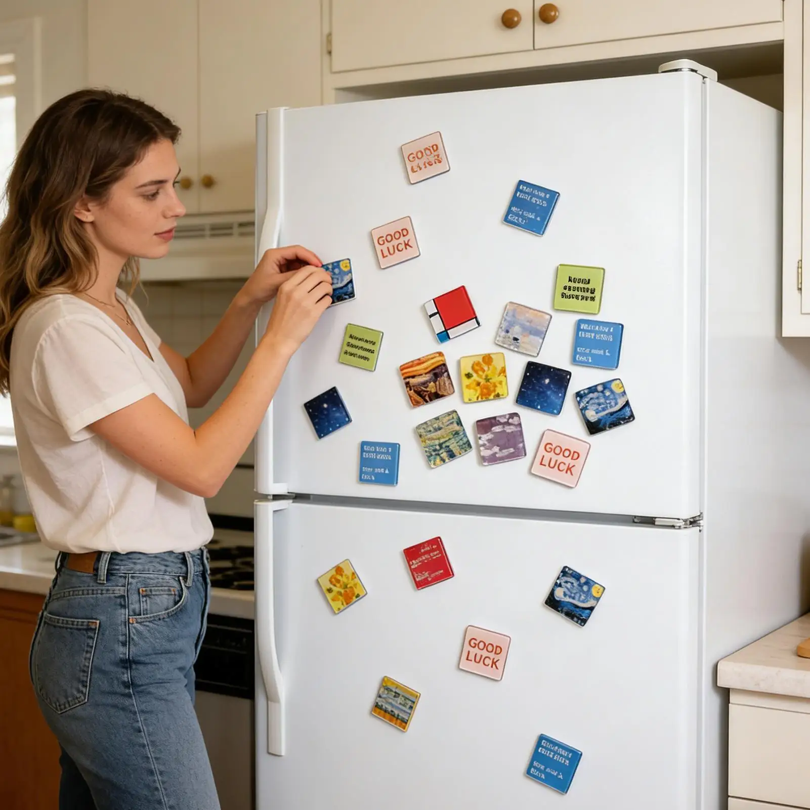 Magnet Maker Kit 10-Piece Square Clear Adhesive Refrigerator Picture Magnet Maker Kit for Kitchen Cabinet Classroom Tickets