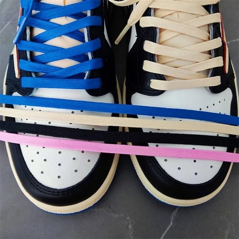 1 Paar flache Baumwolle weiß schwarz rosa Schnürsenkel für Turnschuhe Sport Casual Basketball Schuhe Schnürsenkel Frauen Männer Schnürsenkel – Detail 1