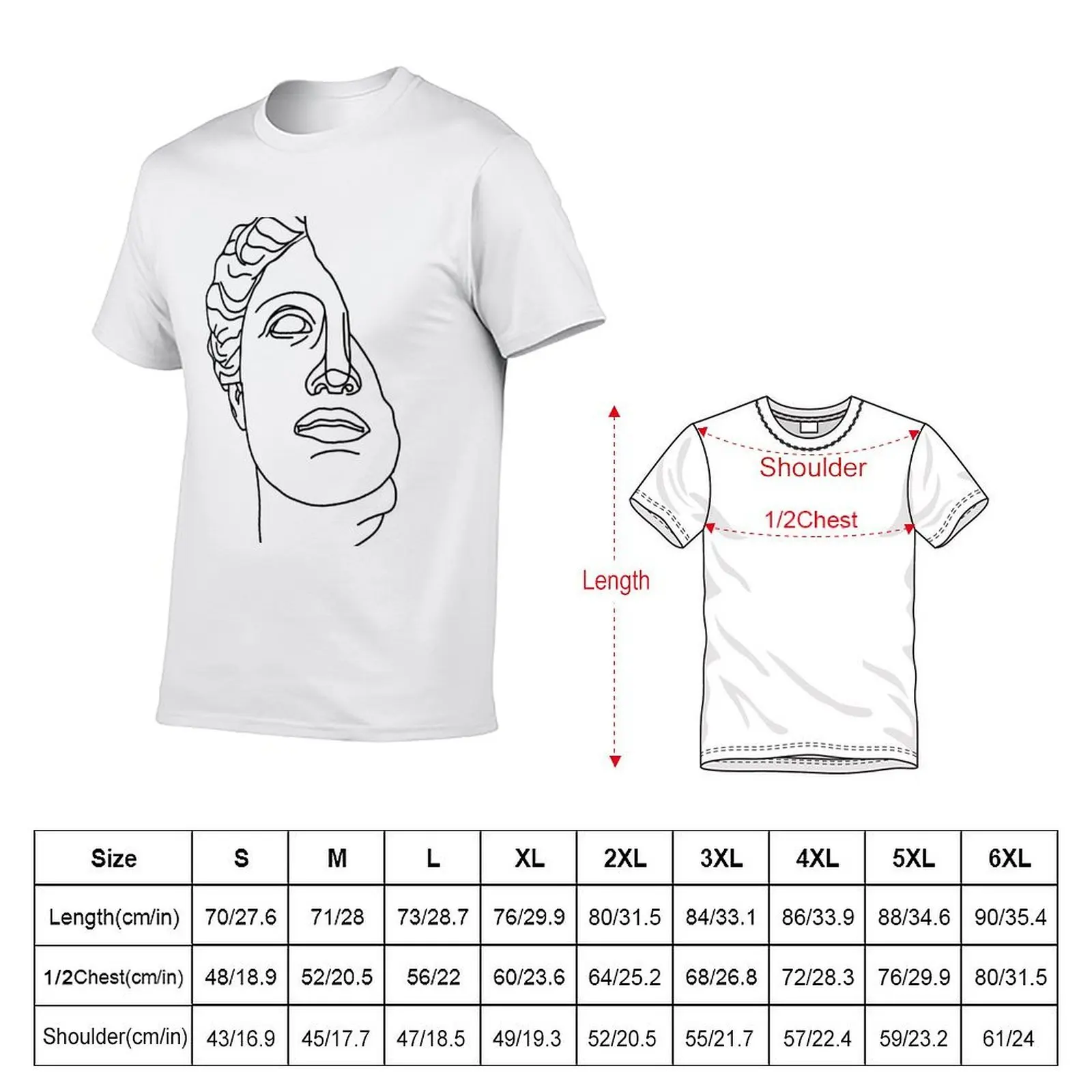 Broken Bust Drawing T-Shirt customs Funny t-shirt men clothings