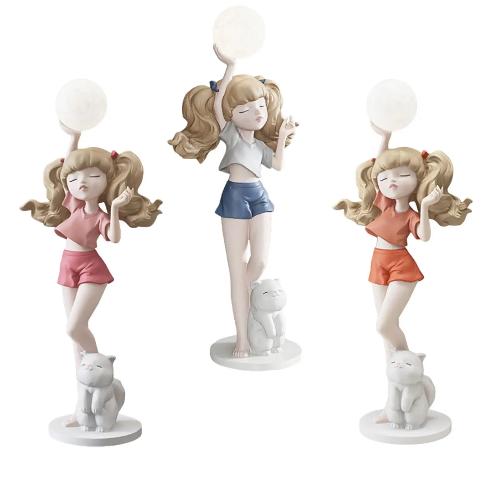 تمثال فتاة الراتنج تمثال مع ديكور المنزل الحديث زخرفة مكتب الشكل ل