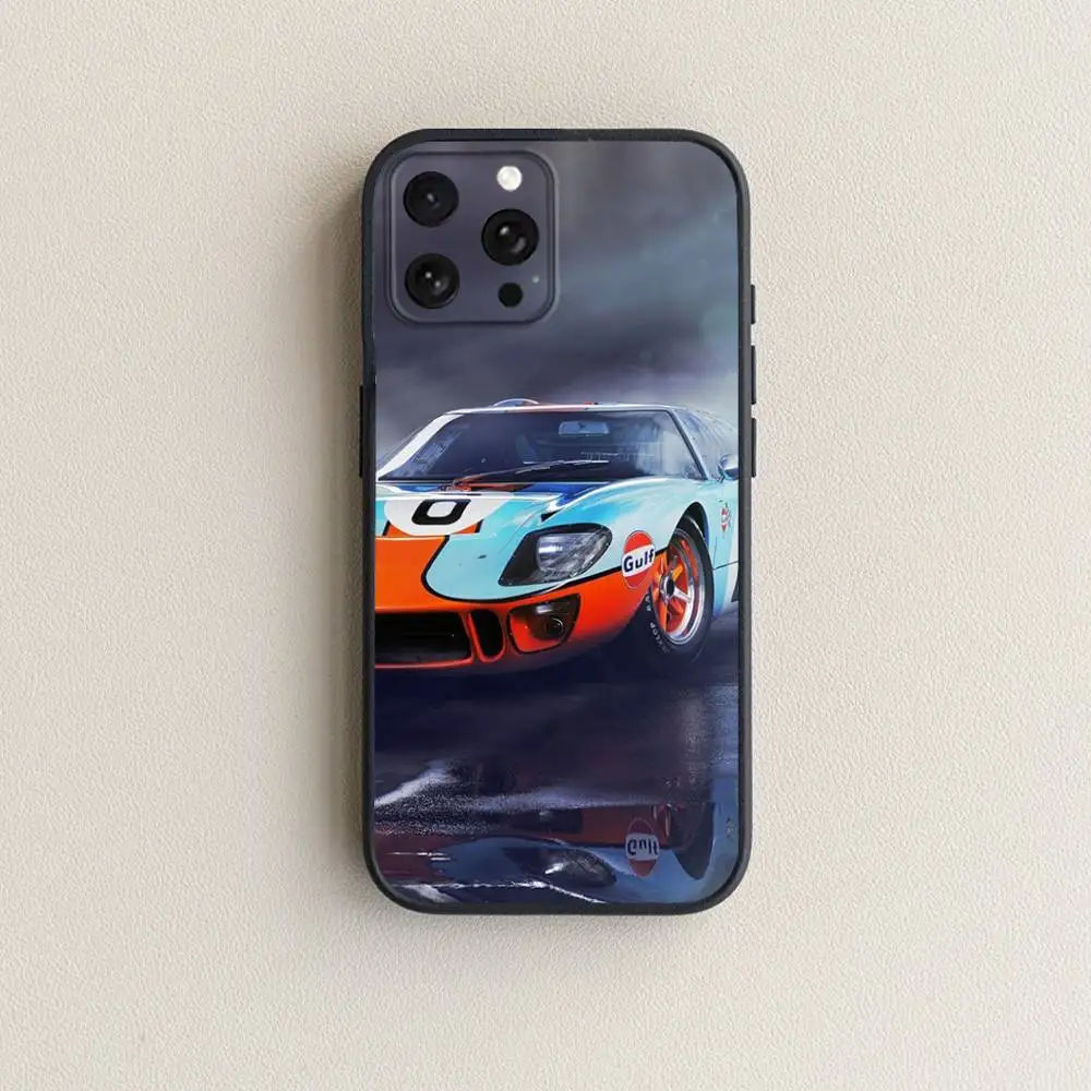 حافظة هاتف S-Star Gulf R-Racing C-Car لهاتف iPhone 16,15,14,13,12,11 Plus,Pro Max,XS,X,XR,SE,Mini,8,7,غطاء أسود من السيليكون الناعم #5
