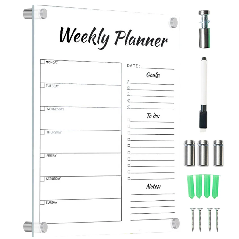 

1 Set Of Weekly Plan Memo Multifunctional Erasable Display For School Office Home Use Creative Note Board Students Decorative