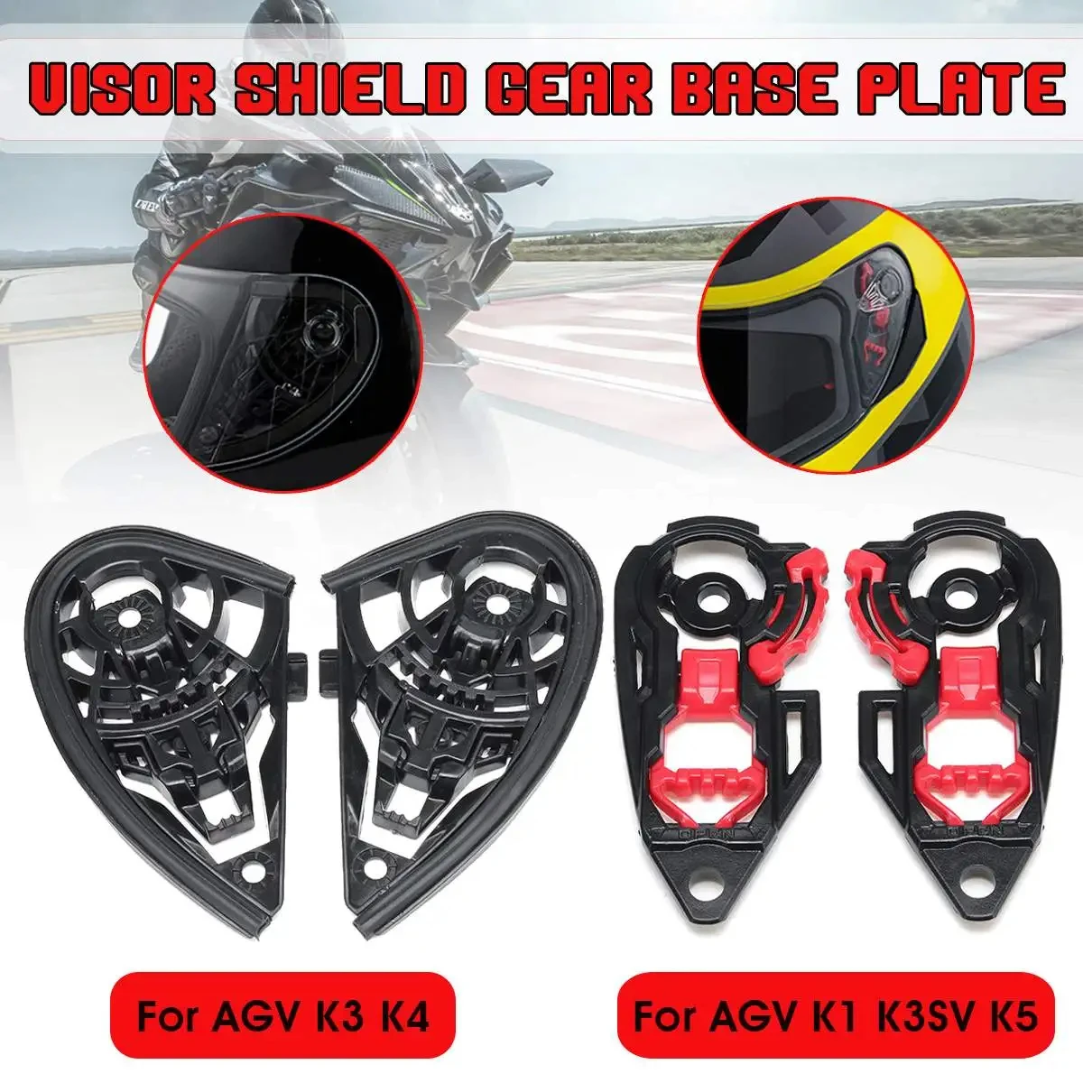 1 Pair Motorcycle Helmet Visor Shield Gear Base Plate For K1 K3SV K5 / K3 K4 Motorbike Helmet Accessories Replacement Parts