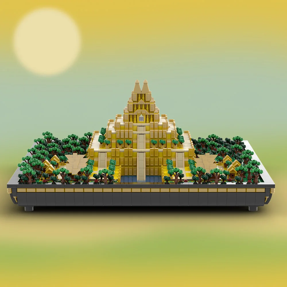 MOC El Dorado modelo de microconstrucción bloques de construcción arquitectura Cultural la pirámide dorada ladrillo juguete regalo para adultos