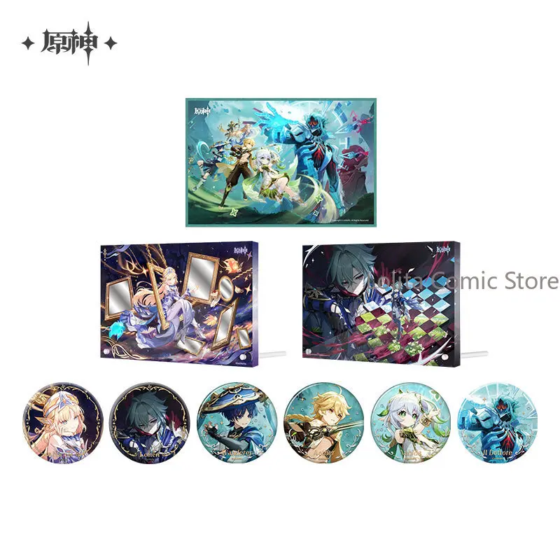 Anime Original Aether Nahida Wanderer Scaramouche Il Dottore Zandik Lohen Nicole Badge Acrylic mIHOYO Genshin Impact Cosplay view 5
