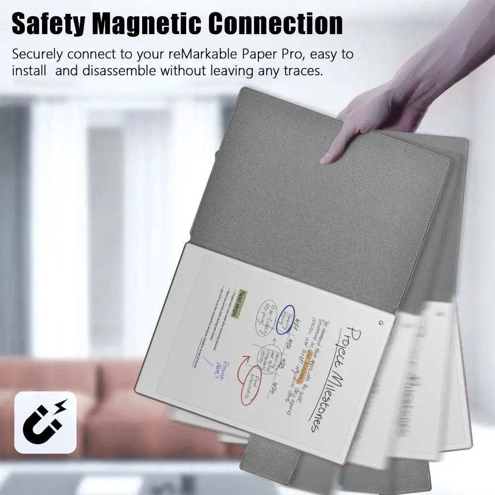 Étui magnétique antichoc avec porte-stylo, veille/réveil automatique, 11.8 pouces, housse de protection pour tablette, coloré pour papier remarquable Pro 2024