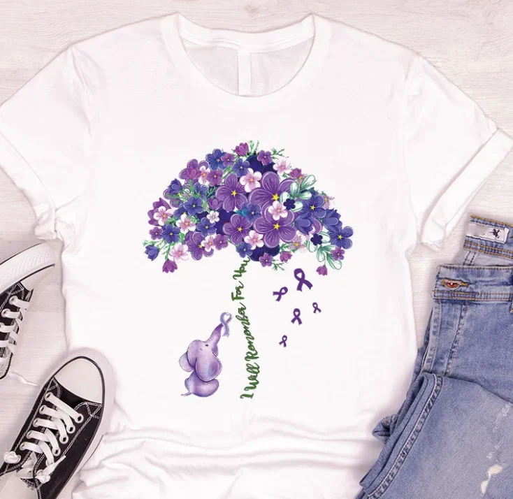 Alzheimers Flower Shirt, Family Support Tshirt, I Will Remember For You