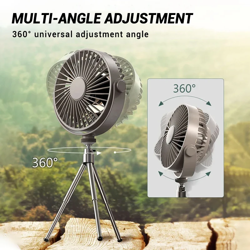 جهاز التحكم عن بعد USB التخييم مروحة 360 درجة دوران Type-C المحمولة اللاسلكية سقف مروحة كهربائية مع LED ضوء ترايبود في الهواء الطلق المنزل