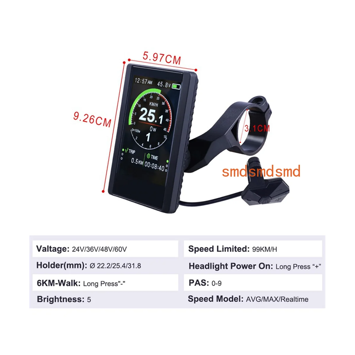 New Colorful Screen Display P850C Speedometer with 9-Level Assist for Bafang Electric Bicycle BBS01B BBS02B BBSHD