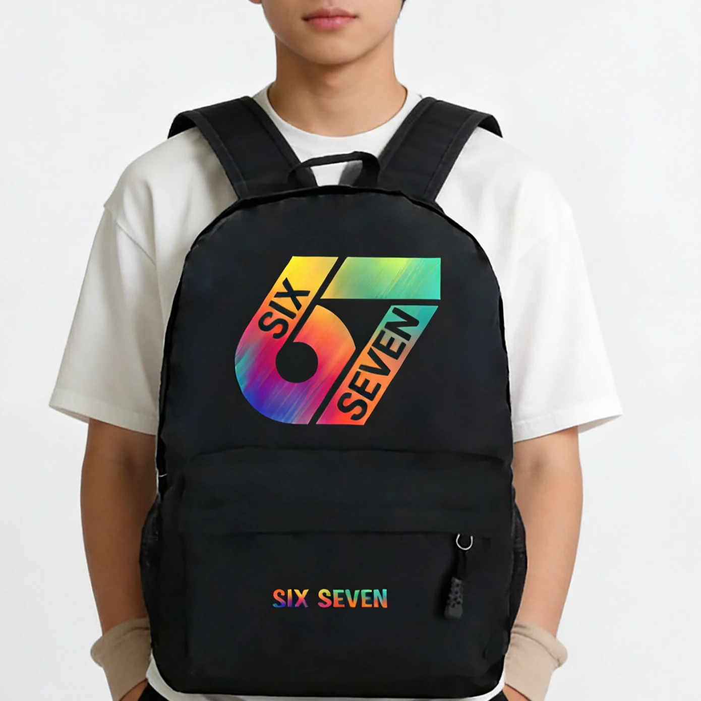 

Молодежные школьные рюкзаки Six Seven Fun, итальянский Brainrot, большая вместительная парусиновая сумка в стиле Харадзюку, модные эстетические сумки на плечо на молнии