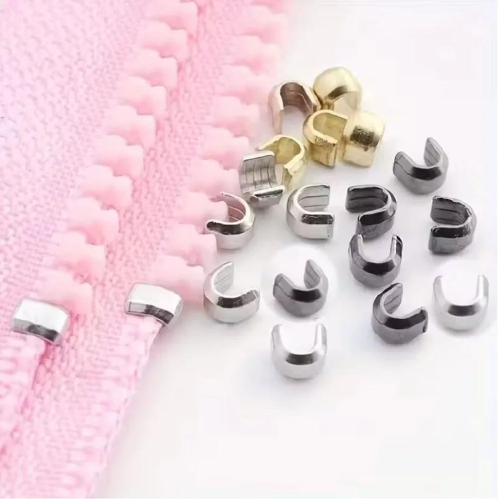 50pcs 3/5/8# High Quality U Shaped Metal Zipper Up Stopper DIY Sewing Craft Clothes Pants Zipper Accessories