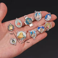 New 10 Pieces / Catholic Center Style Catholic Connector Pendant Medallion Mixed Icon Religious Amulet Medal
