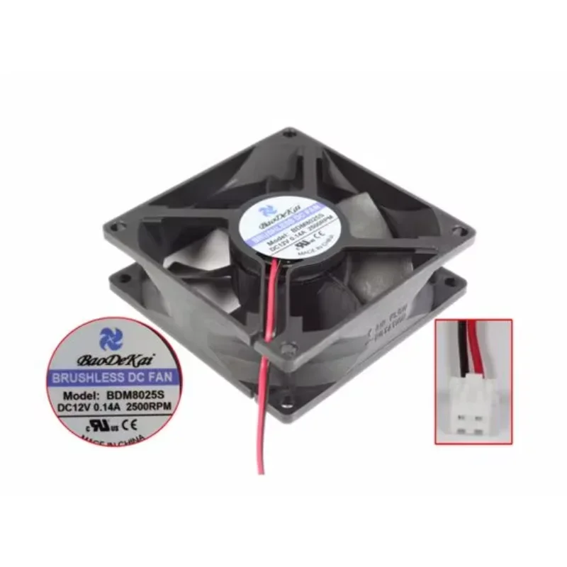 

Вентилятор охлаждения для сервера BaoDiKai BDM8025S, 12В, 0.14А, 80x80x25мм, 2-проводной
