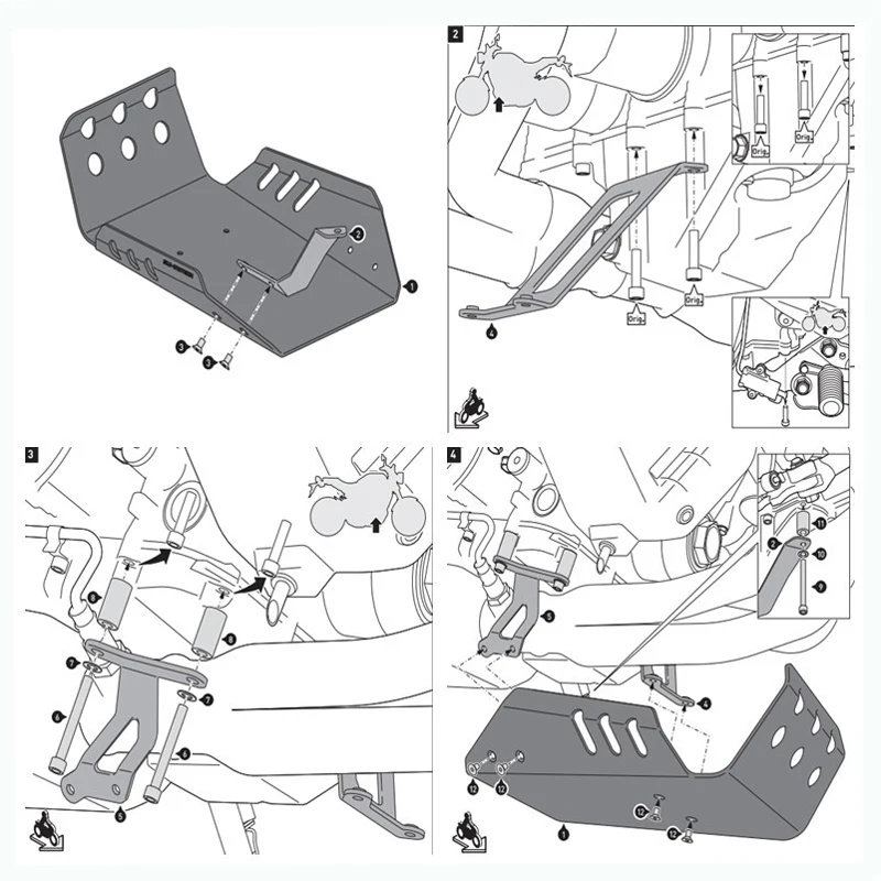 waase For Yamaha MXT 850 Niken GT RN58 2018 2019 2020 2021 2022 Belly Pan Engine Guard Skid Plate Frame Protector 4mm Thickness