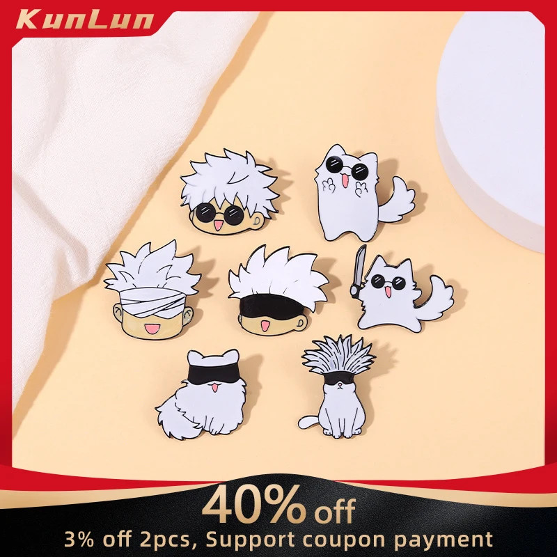 

Jujutsu, периферийные устройства японского аниме Gojo Satoru, металлическая брошь на булавке, коллекционные модные аксессуары, креативные подарки для друга, игрушка