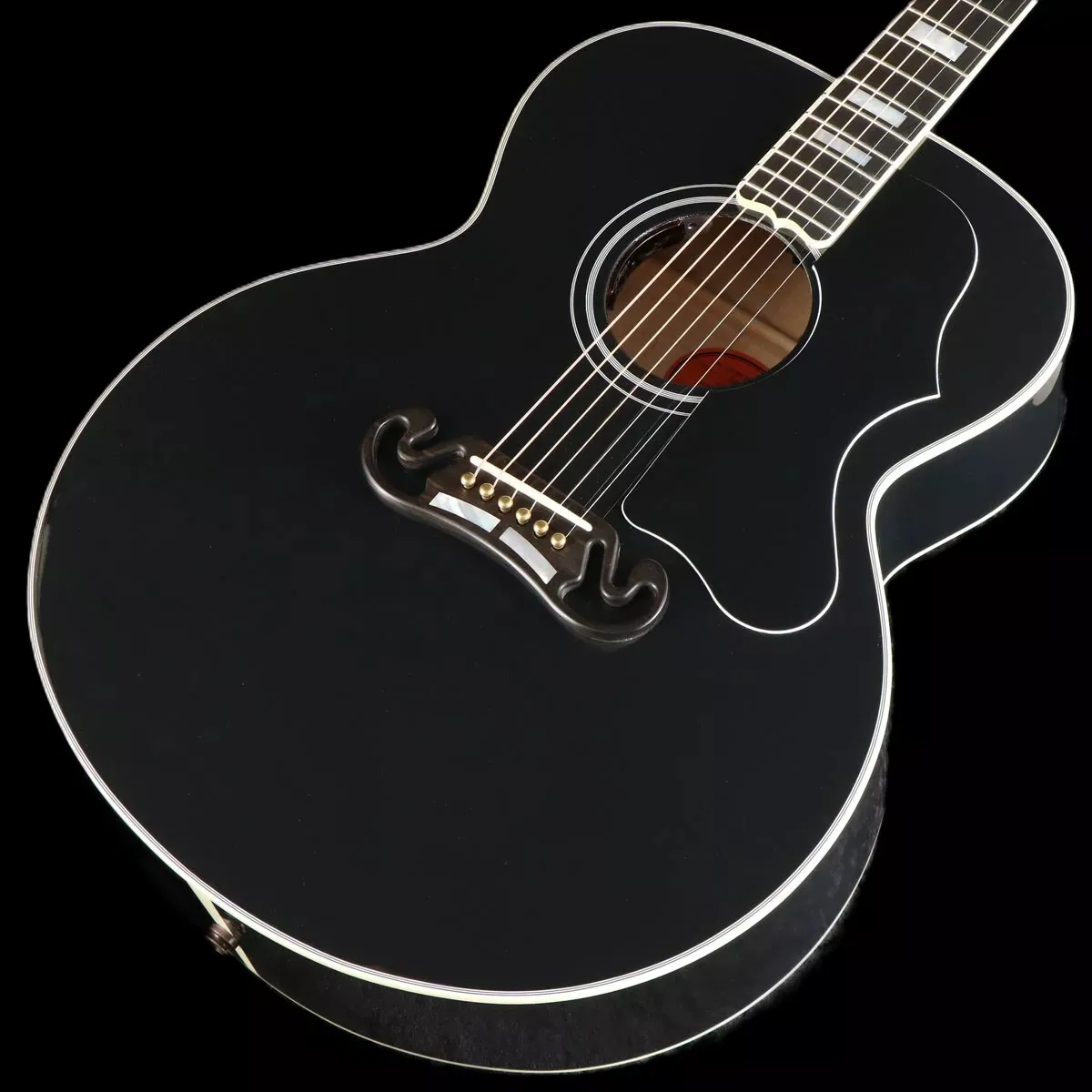 New SJ 200 Custom Ebony S/N 21984021 Acoustic Guitar