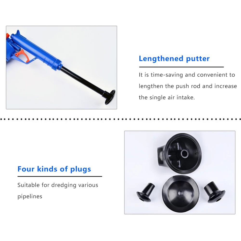 Air Power PIPE Plunger 4 ขนาด Suckers ท่อระบายน้ําอุดตันเครื่องมือท่อขุดลอกเครื่องมือสําหรับห้องครัวห้องน้ํา Dredge ท่อ