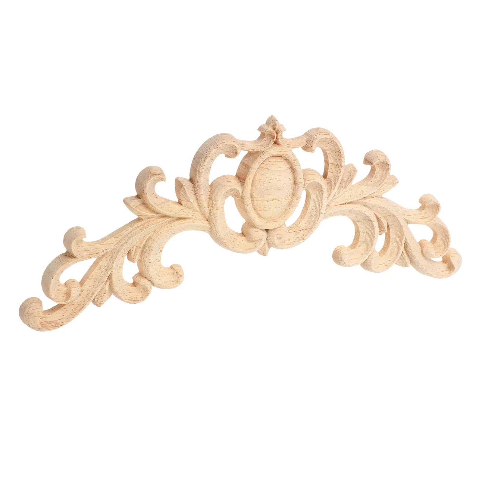 European Style Unpainted Wood Carving Appliques for Living Room Wall Door Header Cabinet Wardrobe Furniture Decor Carved Wood