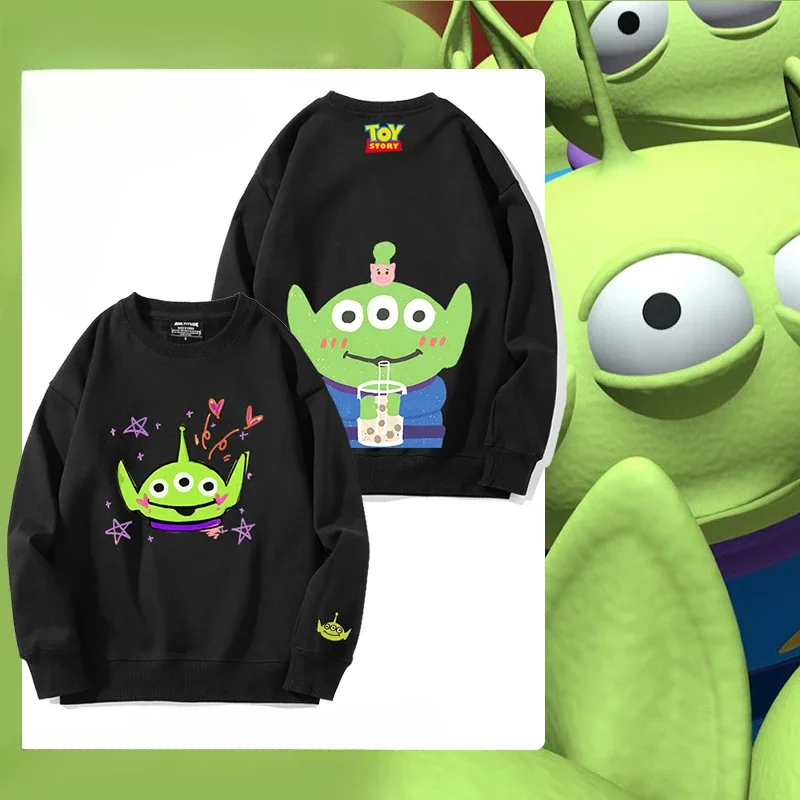 Toy Story anime Alien hoodie women\'s round neck hoodie fashionable women\'s sweater hoodie fashionable casual loose hoodie