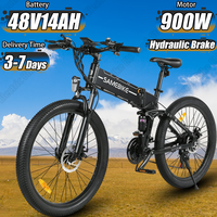 SAMEBIKE Electric Bicycle 900W Motor 48V14Ah Lithium Battery Folding Electric Bike Hydraulic Brake 26 Inch Tire Off-road E-bike