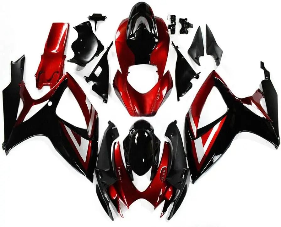 Black Red ABS Plastics Fairing Kit Bodywork For Suzuki GSXR600 GSXR750 2006 2007 GSXR 600 GSXR 750 06 07 Fairings Injecti