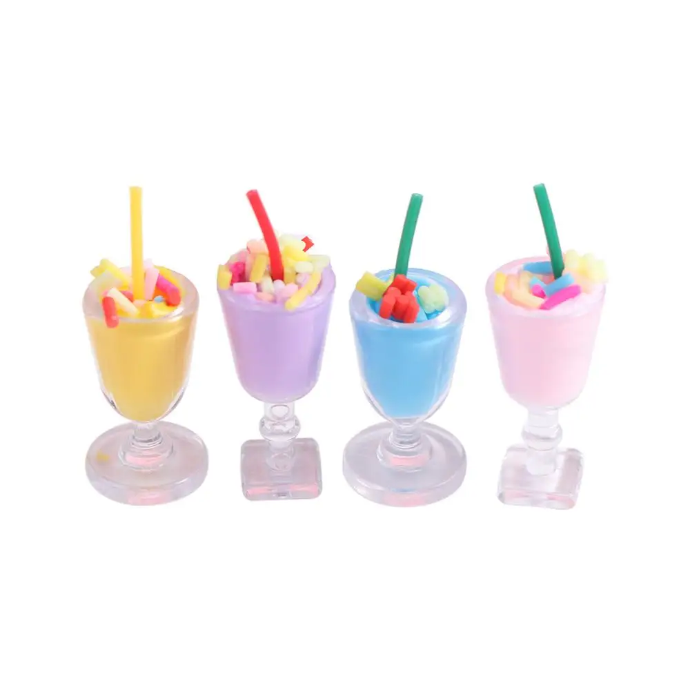 8Pcs/set Handmade Mini Ice Cream Figurines Cute Cartoon Food Toys Model DIY Ice Cream Miniature Dollhouse Accessories