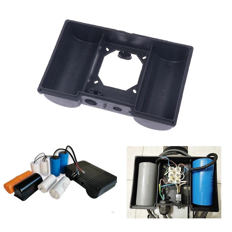

1pc Electric Air Compressor Capacitor Box Junction Box Motor Junction Box Single-phase Air Pump Plastic Convenient