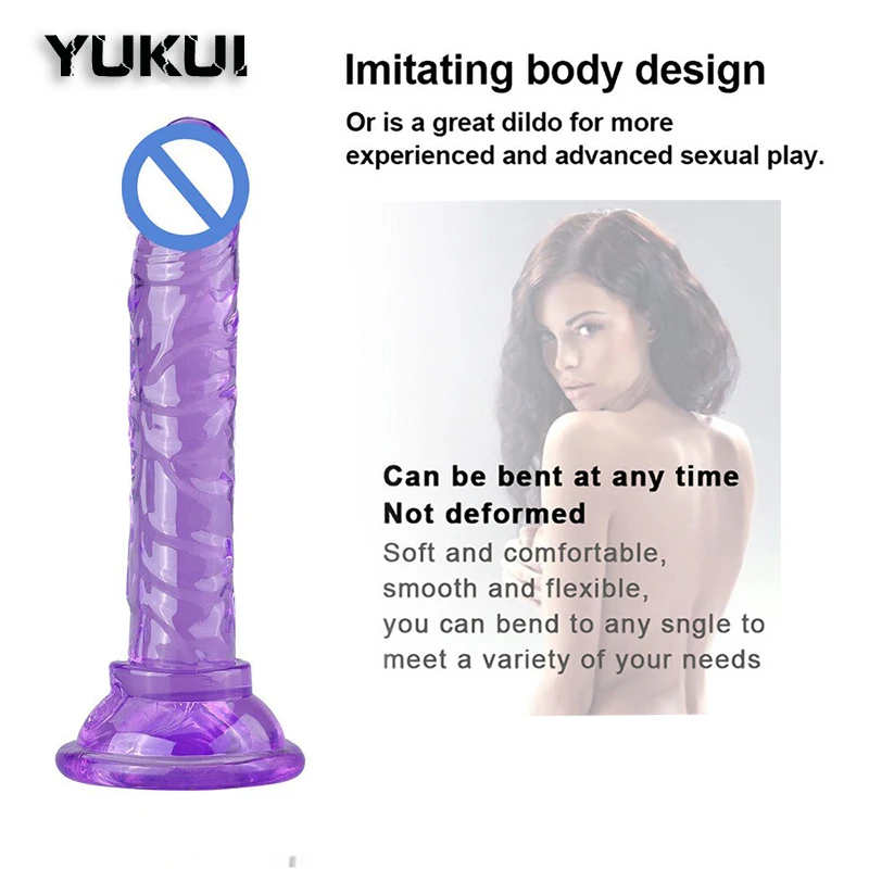 Erotic Soft Jelly Dildo Sex Toys for Woman Couples Anal Butt Plug Realistic Penis Strong Suction Cup Toy for Adult G-spot Orgasm