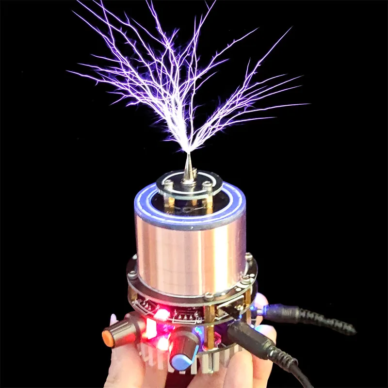 New Mini Tesla Coil Music Double E Class Solid State Tesla Coil Artificial Lightning Teaching Toy Wireless Lighting