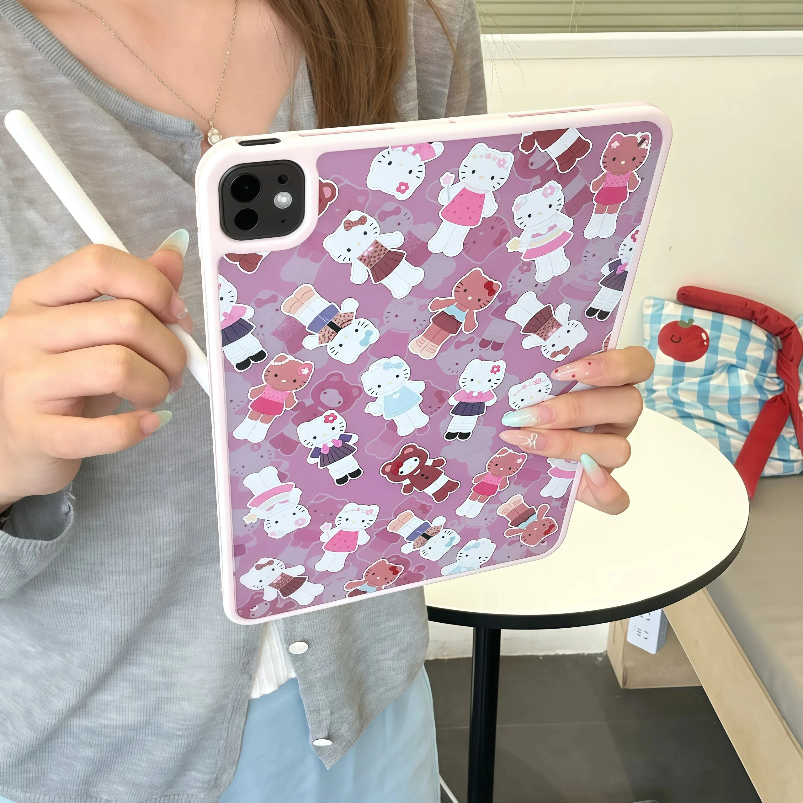 Hello Kitty Case For iPad Air 2024 2025 11in 13in Air 3 4 5 iPad Pro 2024 2022 2021 Mini 6 7 iPad 10.2 9.7 Acrylic Hard Cover