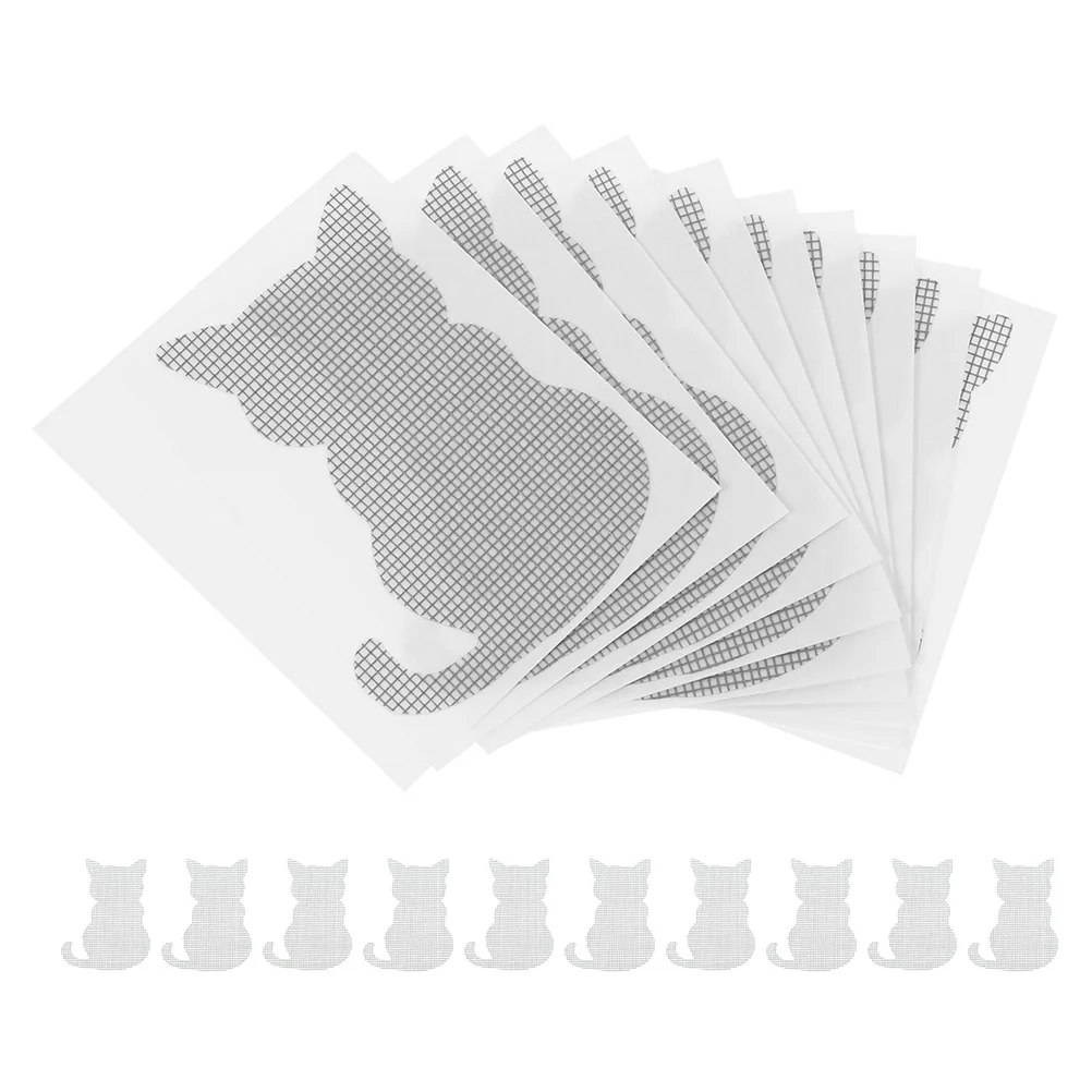 

20pcs Screen Repair Tape Mosquito Anti Patch Adhesive Window Door Strong Double Sided Patches Kit Cartoon Cat Shape Insect