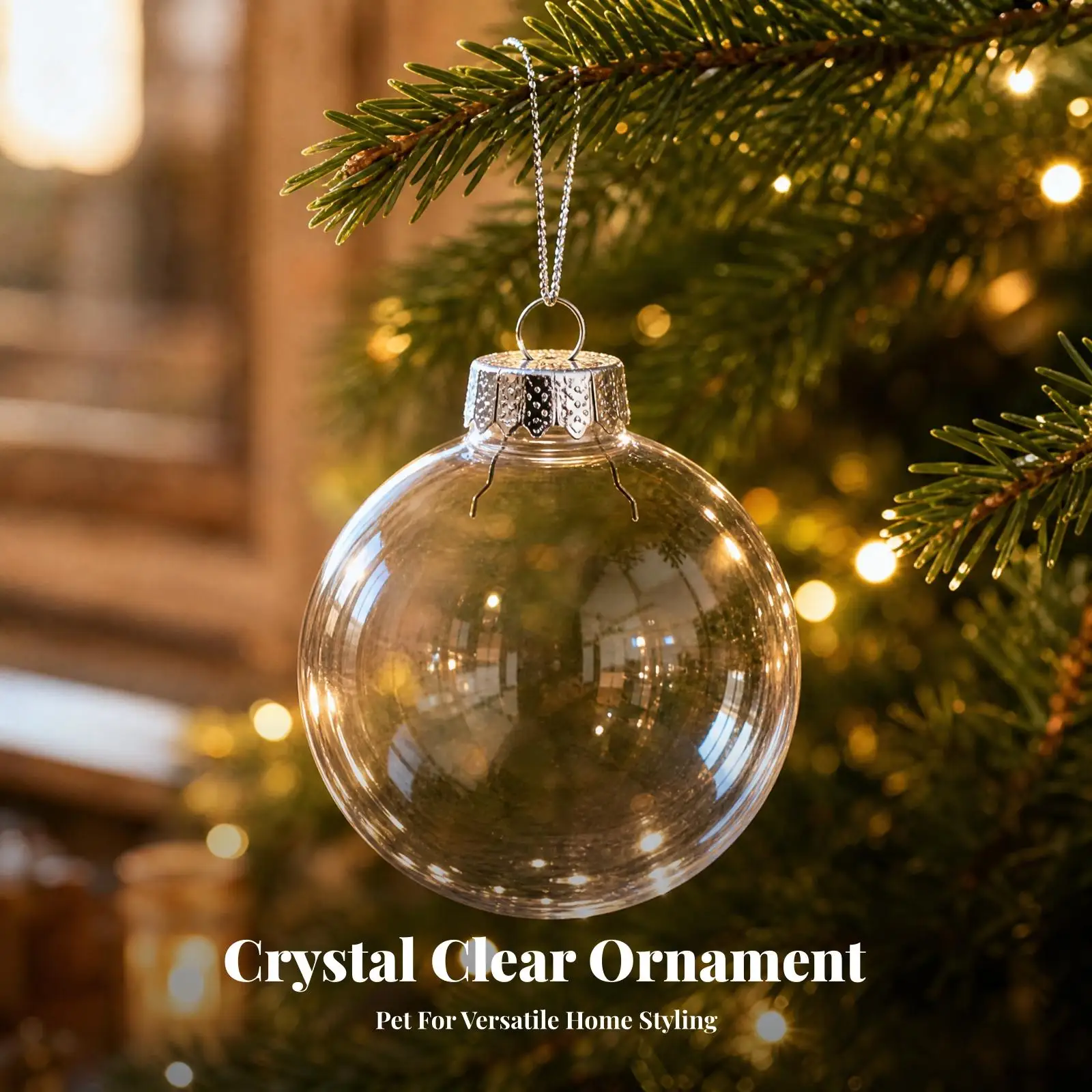 DIY Craft Ornament Balls with Hanging Loop Shatter-Resistant Fillable Round Ornament Spheres Lightweight for Crafters, Festive