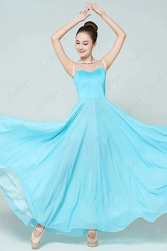 ชุดเต้นรำสมัยใหม่สำหรับผู้หญิง ชุดบัลเลต์ กระโปรงซ้อมเต้น ชุดแสดง