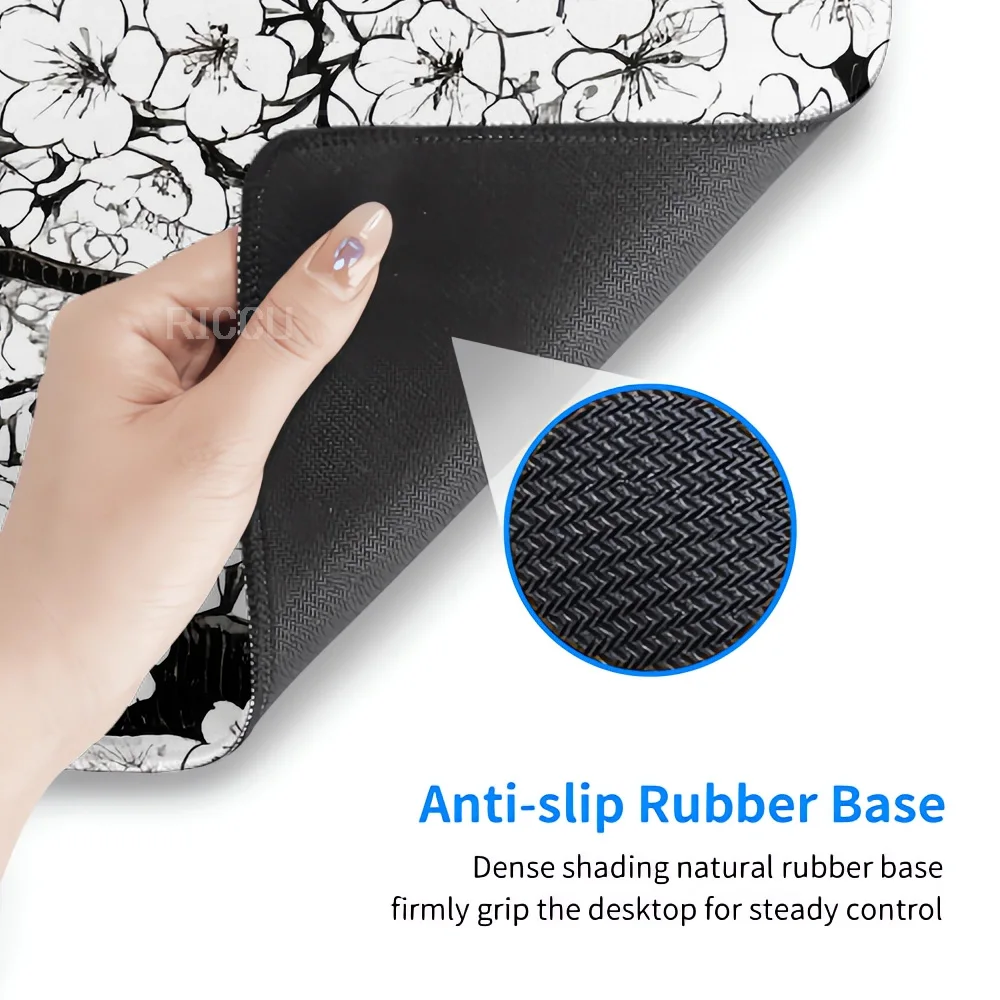 XXL 90x40 سنتيمتر أسود أبيض ساكورا زهرة الألعاب ماوس الوسادة مكتب السجاد ملحقات الكمبيوتر زهر الكرز ماوس ألعاب توسيع DeskMat #4