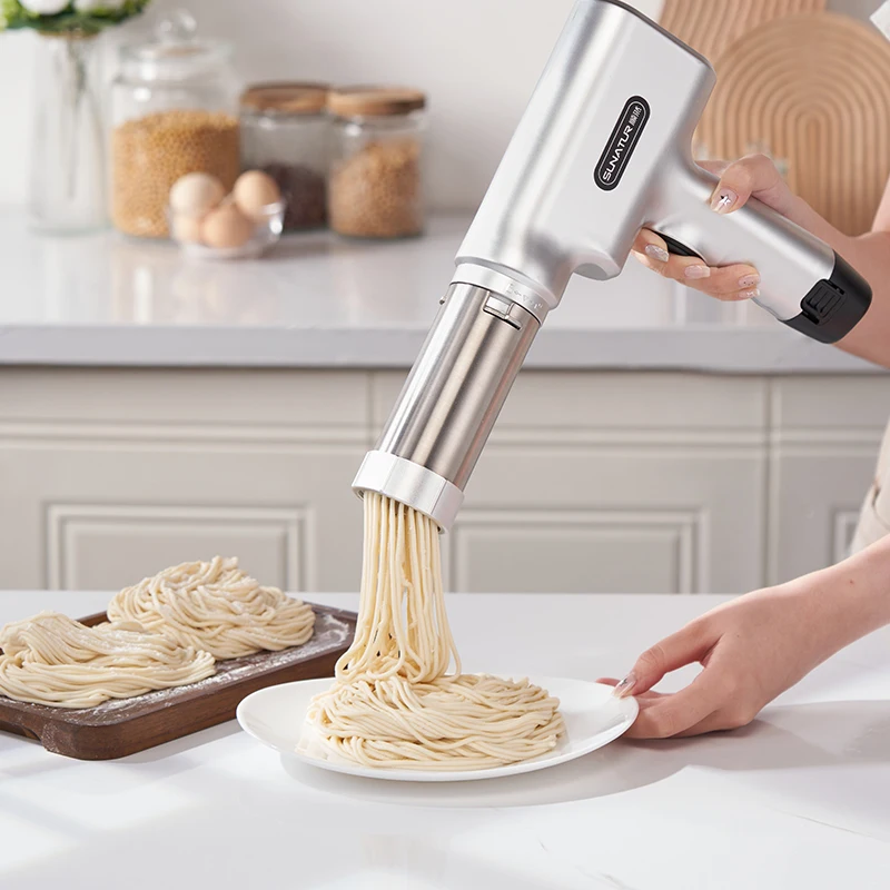 SUNATUR Stainless Steel Pasta Maker Noodle Maker Gun Handheld Wireless Pressure Noodle Gun Machine Fast Pasta Cutter Kitche