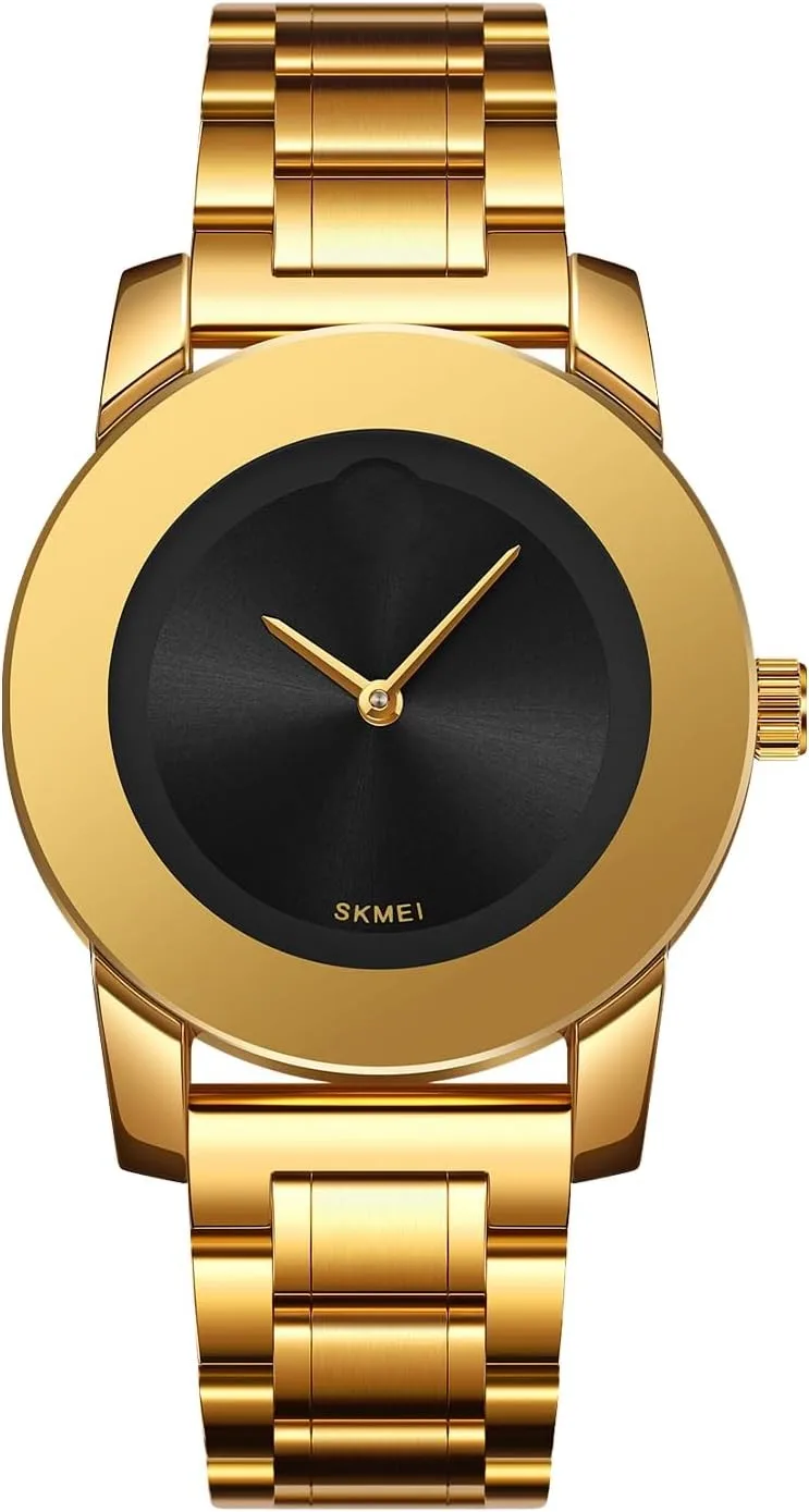 ساعة يد كوارتز كاجوال عصرية تناظرية من الفولاذ المقاوم للصدأ للنساء