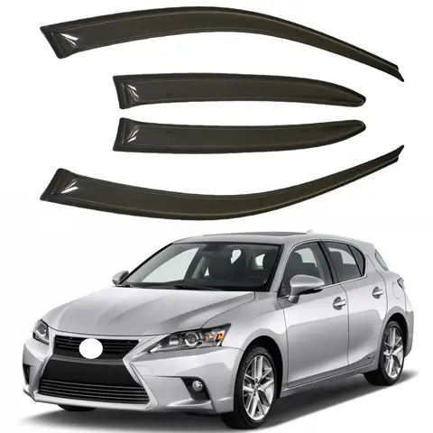 For Lexus CT200H 5-Door Hatchback 2011-2017 Tinted Rain Deflectors 4pcs Exterior Window Visor Sun Shade Guards 1.5MM Thickness
