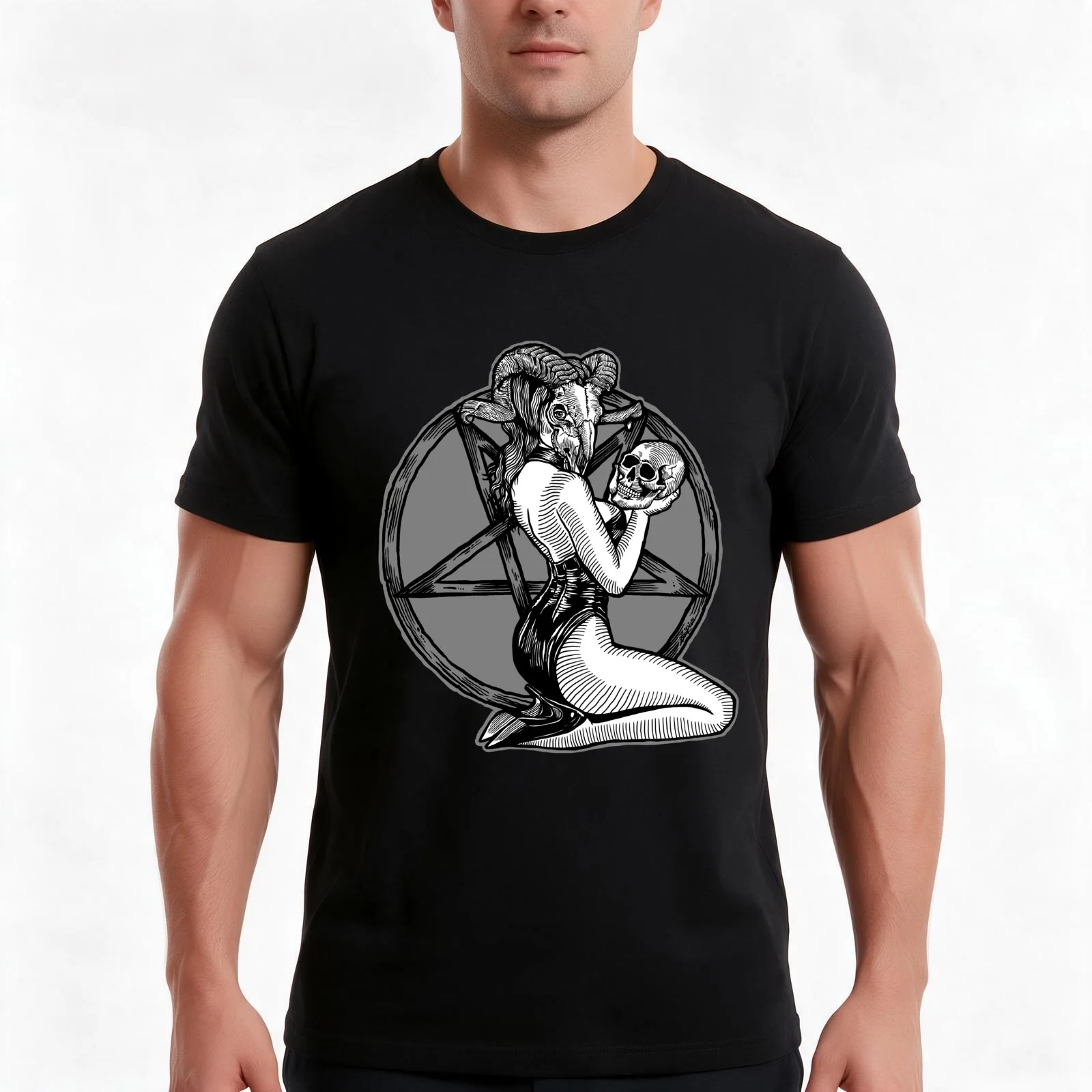 Witchy Pin Up Part 2 T-Shirt, Summer Casual Cotton Tee, Oversized Streetwear Tops, Vintage Graphic Print, Loose Fit Short Sleeve