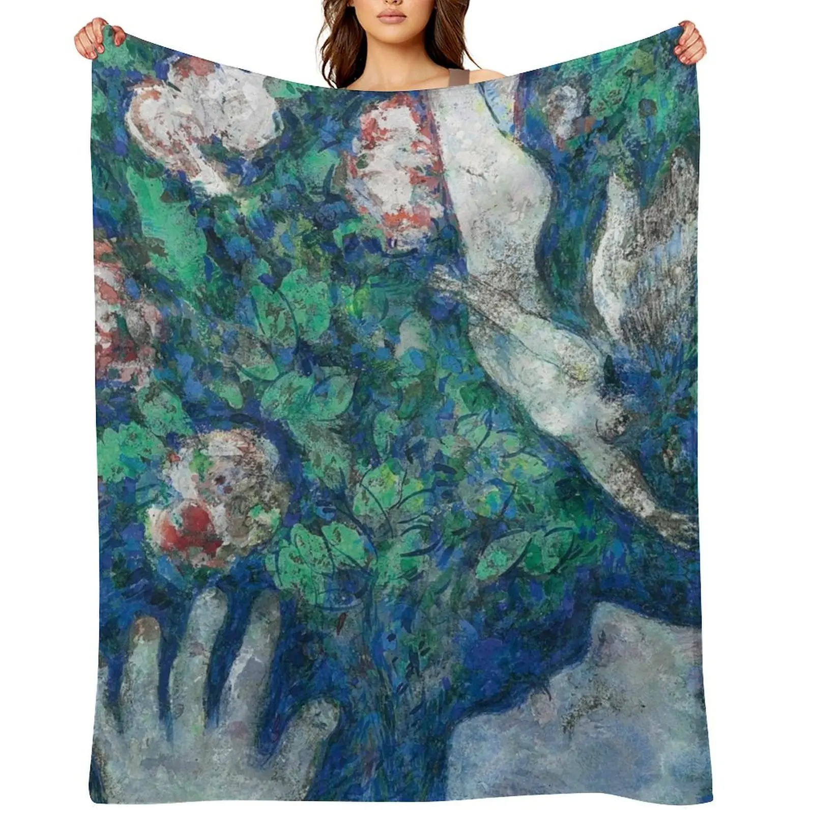 

Marc Chagall Lange dans les Fleurs Throw Blanket Multi-Purpose Shaggy Luxury Cute Plaid Blankets