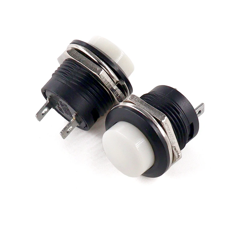 100PCS R13-507 Momentary SPST NO Red Black White Yellow Green Blue Round Cap Push Button Switch AC 6A/125V 3A/250V 6color