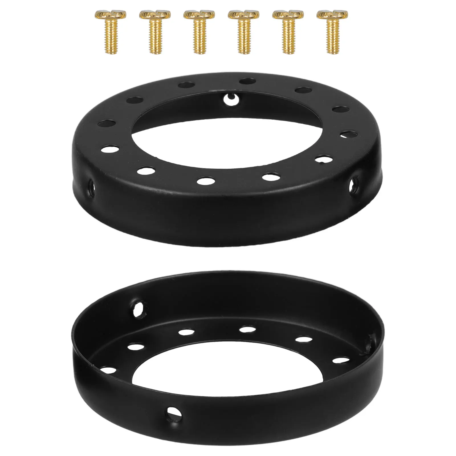 

2pcs Metal Lamp Ring Accessories Black Shade Cover Rings for Ceiling Lamps Dust Proof Lamp PartsVintage Durability