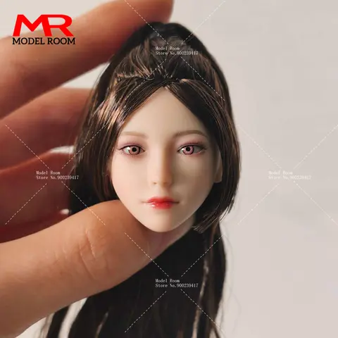 1/6 Skala Anime Flicka Rörliga Ögon Huvudskulptur Hårtransplantation Carving Modell Passar 12'' Soldier Pale Actionfigur Kroppsdockor 10 best sales 1 6 kvinnligt huvudskulptur - №7