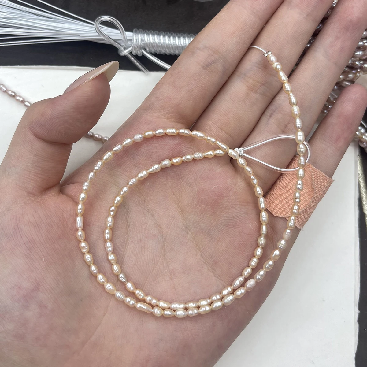 Wholesale  Natural Freshwater Pearl Purple Orange Rice Isolate  2-3mm Bead Jewelry Make DIY Necklace Bracelet Accessories Women