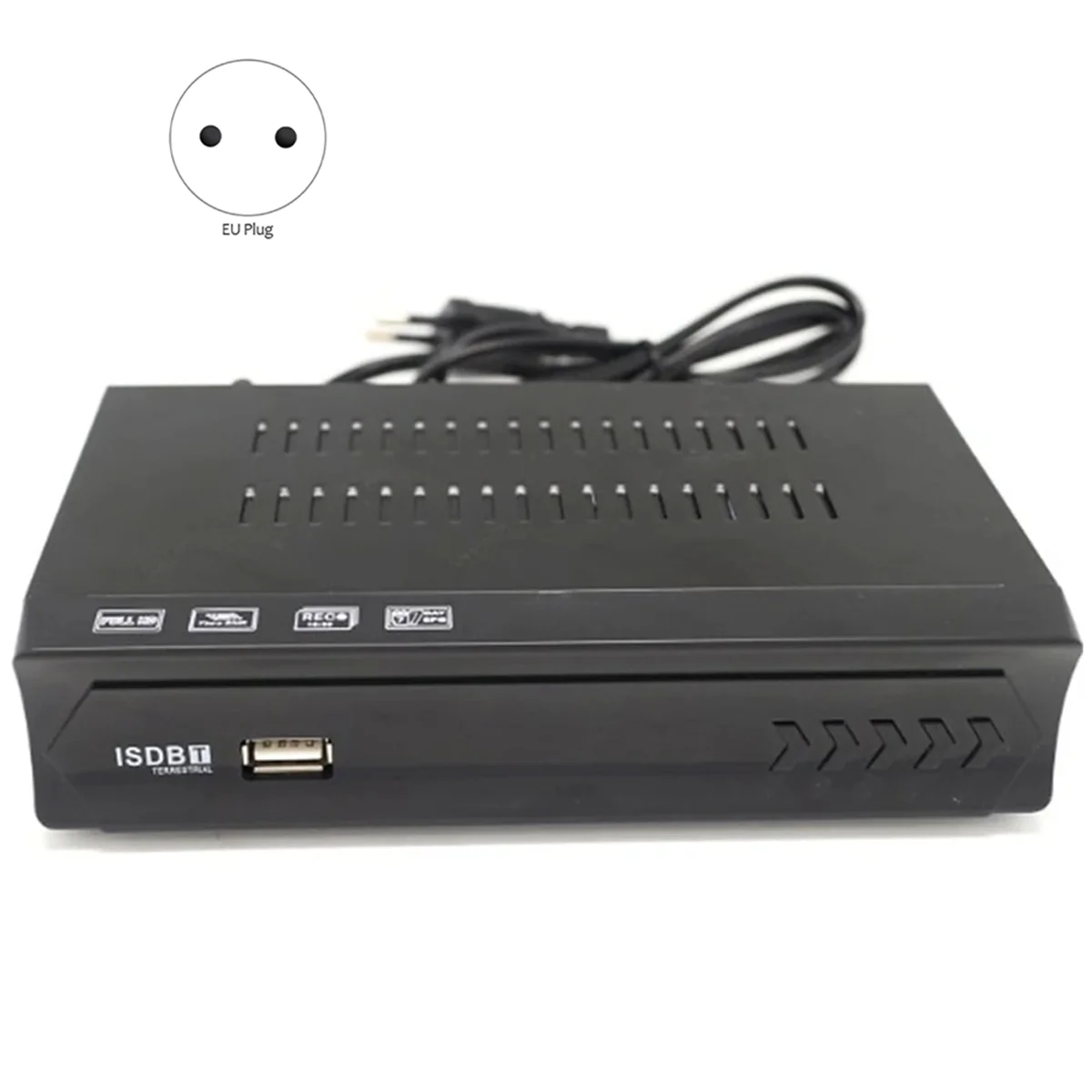 ISDB-T 1080P HD Set Top Box Terrestrial Digital Video Broadcasting TV Receiver with Cable for Brazil/Chile B EU Plug