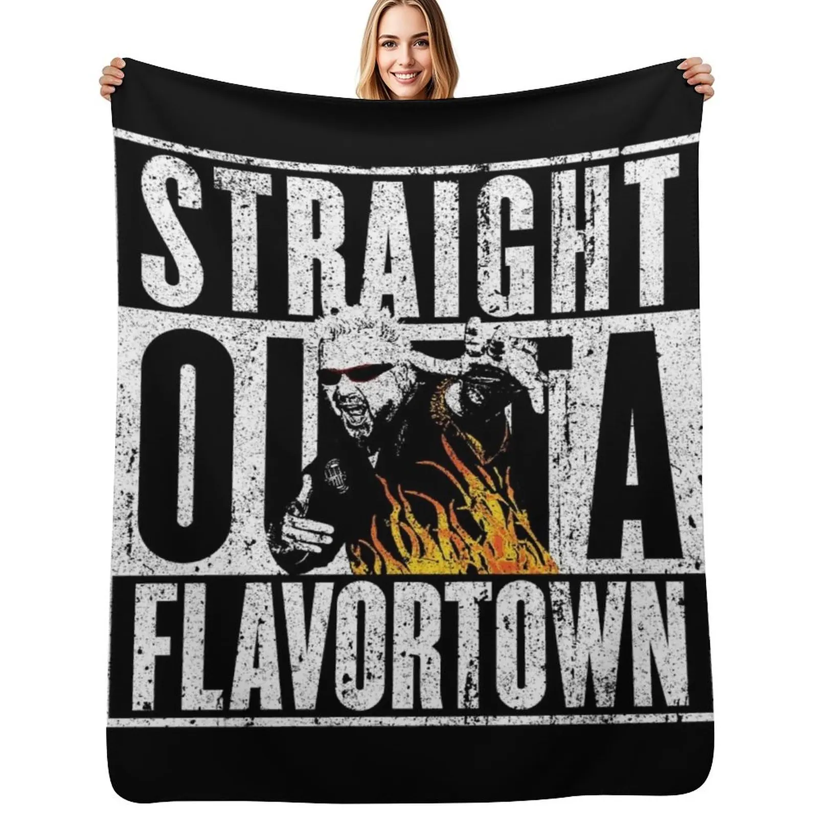 Straight Outta Flavortown Throw Blanket Fashion Sofas Vintage Blankets For Sofas Baby for sofa Flannel Fabric Blankets
