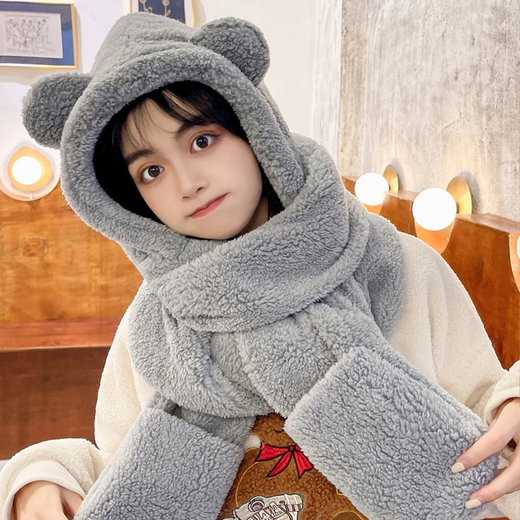 Lightweight And Portable Women Winter Hooded Scarf Go-to Accessory For Chilly Days Warm Hooded Scarf