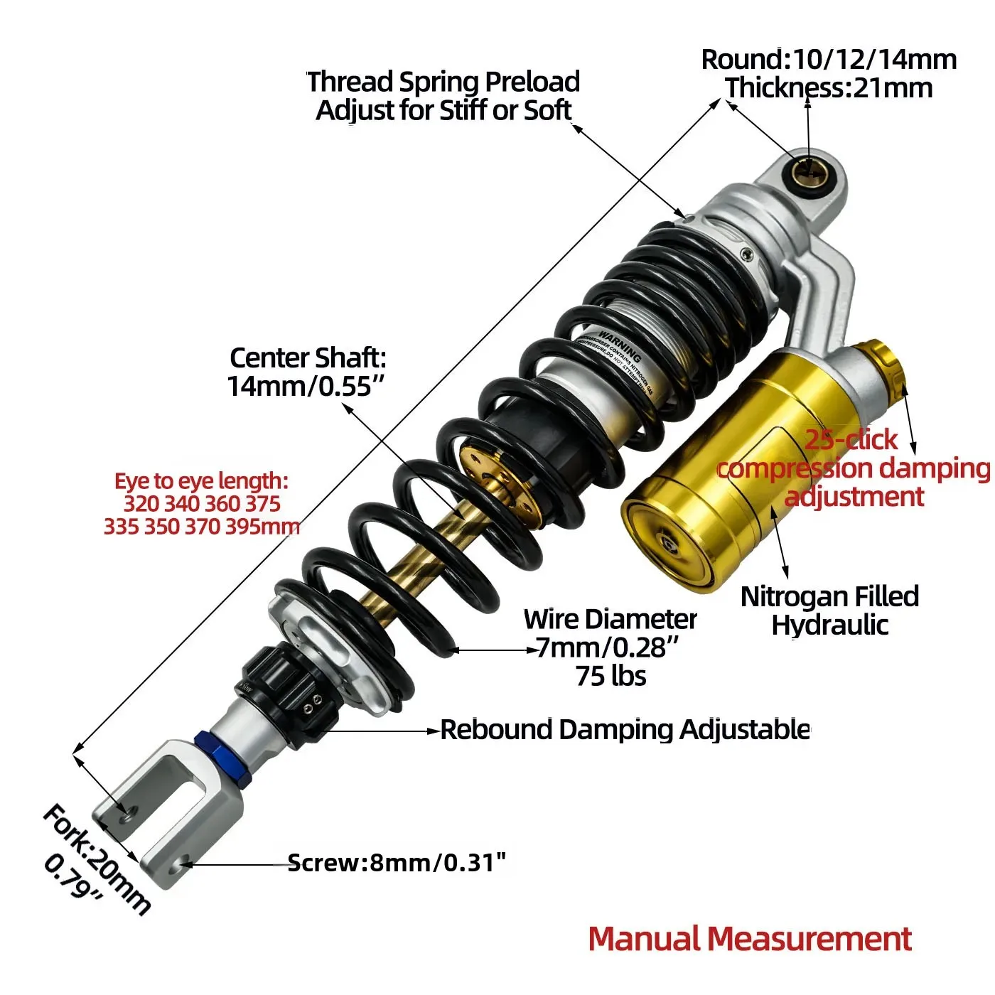 

Variety rear shocks for NWG150/NWT150/PCX125/PCX160/NS150GX/Longjia XDV250/300, Aprilia GT200, SRMAX 250/300, NMAX155/XMAX 300