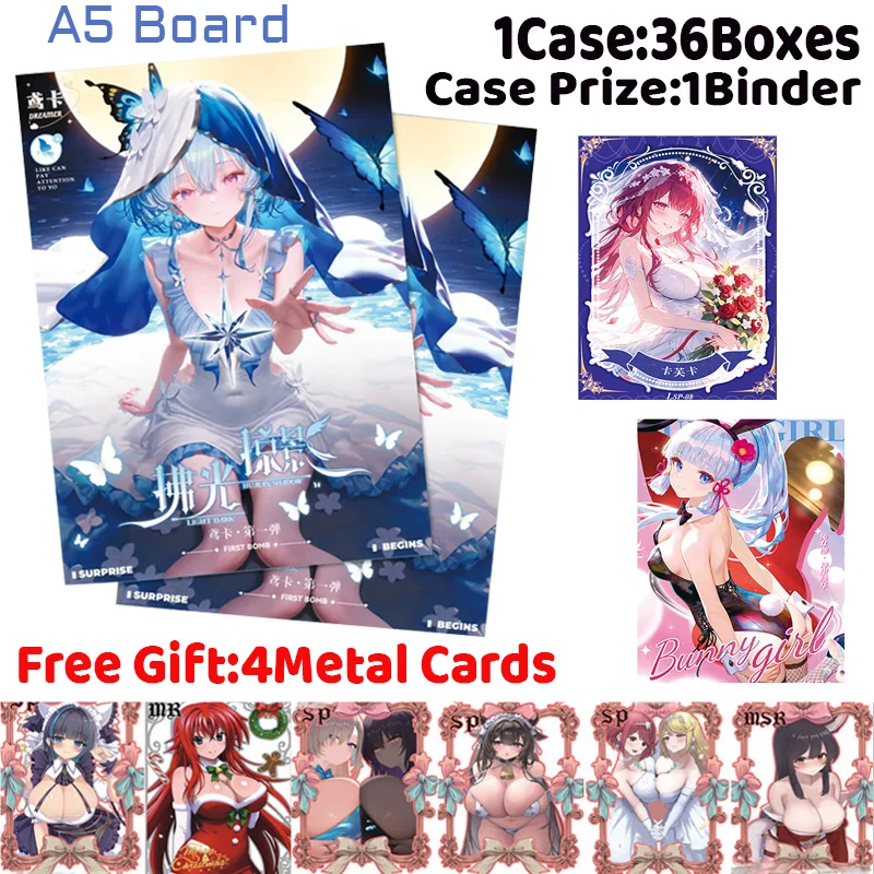 Light Dark Human Shadow A5 Board Collection Card Rare Collection Sexy Waifu Cards ACG Girls Booster Box Hobbies Gifts